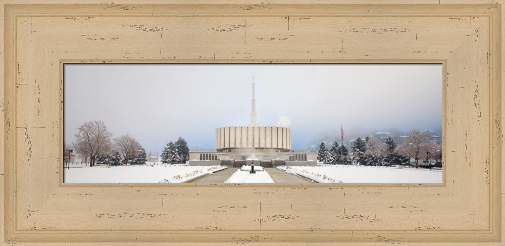 Provo Temple - Fog Panoramic by Robert A Boyd