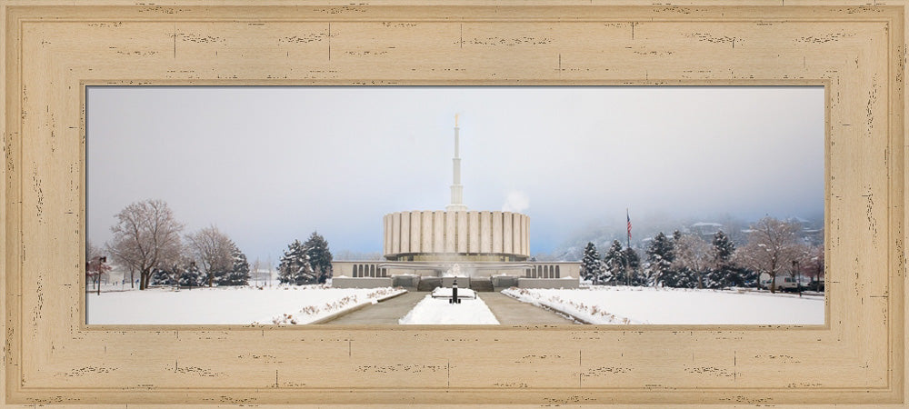 Provo Temple - Fog Panoramic by Robert A Boyd