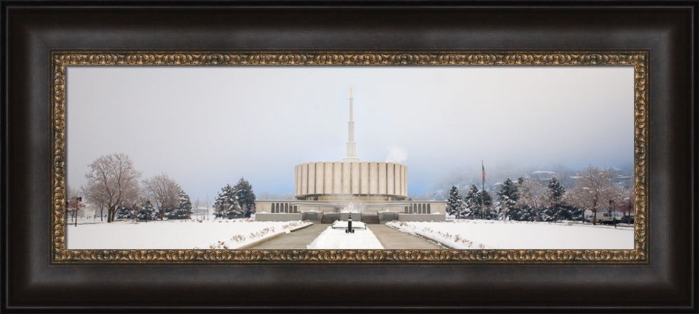 Provo Temple - Fog Panoramic by Robert A Boyd