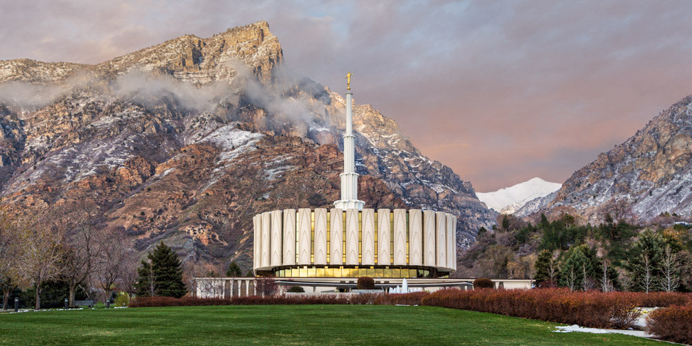 Provo Temple - Spring Snow by Robert A Boyd