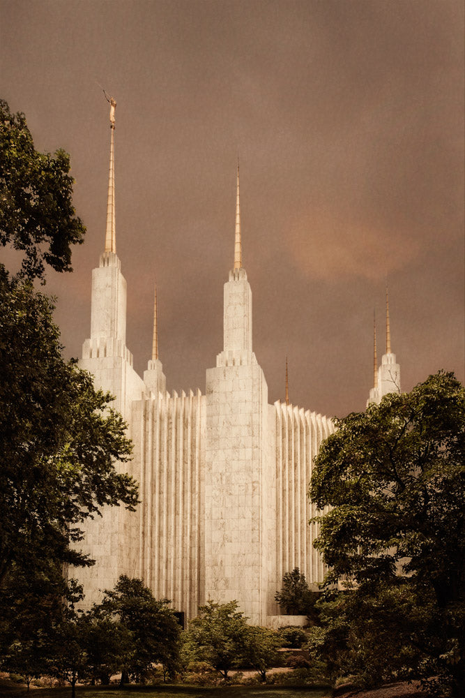 Washington DC Temple - Sepia by Robert A Boyd