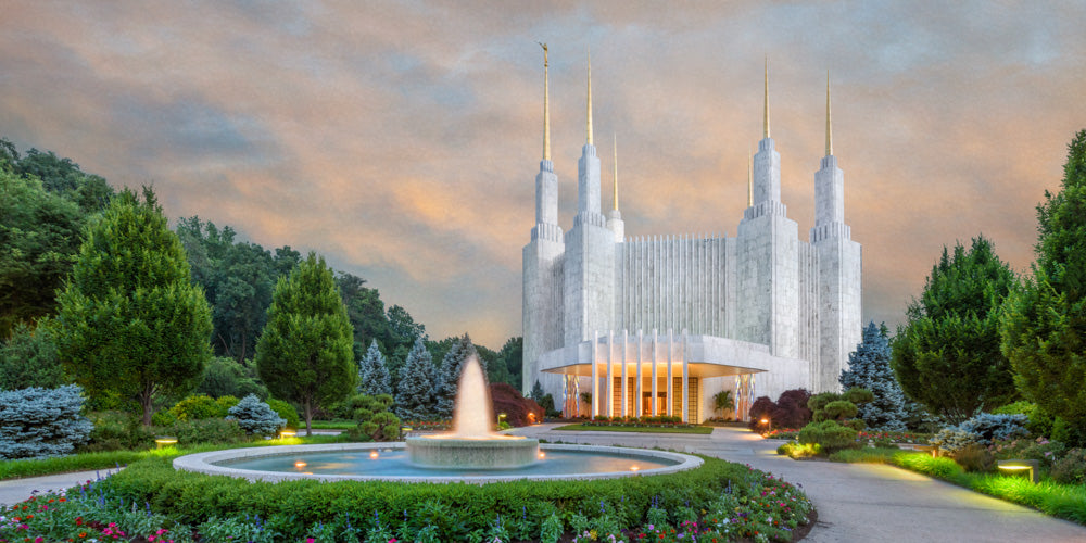 Washington DC Temple - Fountains by Robert A Boyd