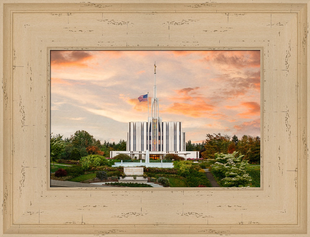 Seattle Temple - Sunset by Robert A Boyd