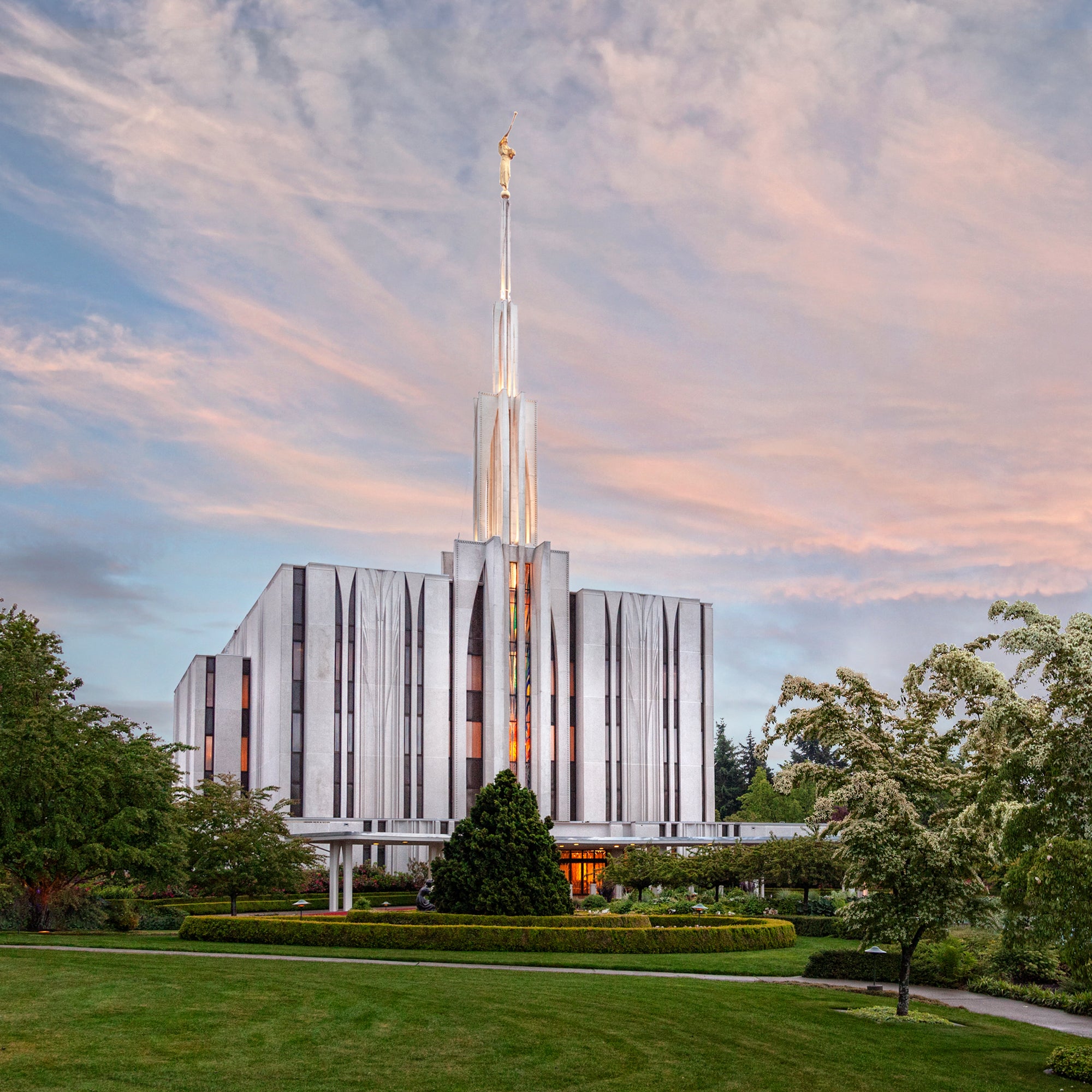 Seattle Temple - Springtime by Robert A Boyd