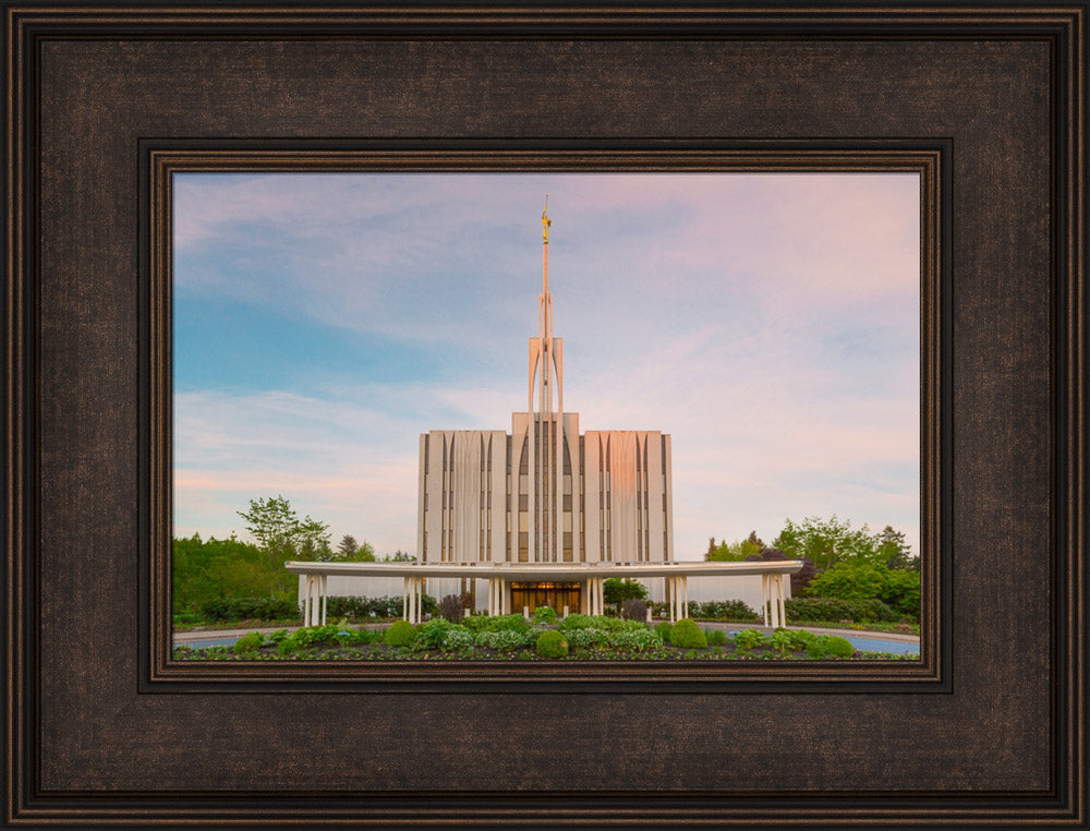 Seattle Temple - Spring Sunset by Robert A Boyd