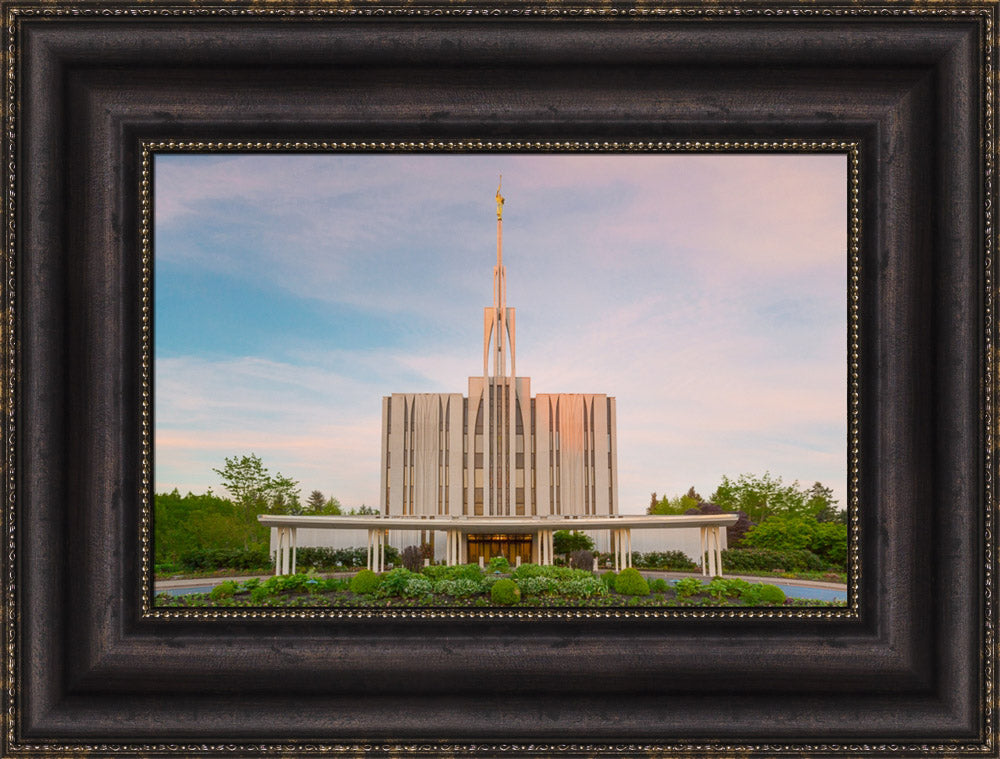 Seattle Temple - Spring Sunset by Robert A Boyd