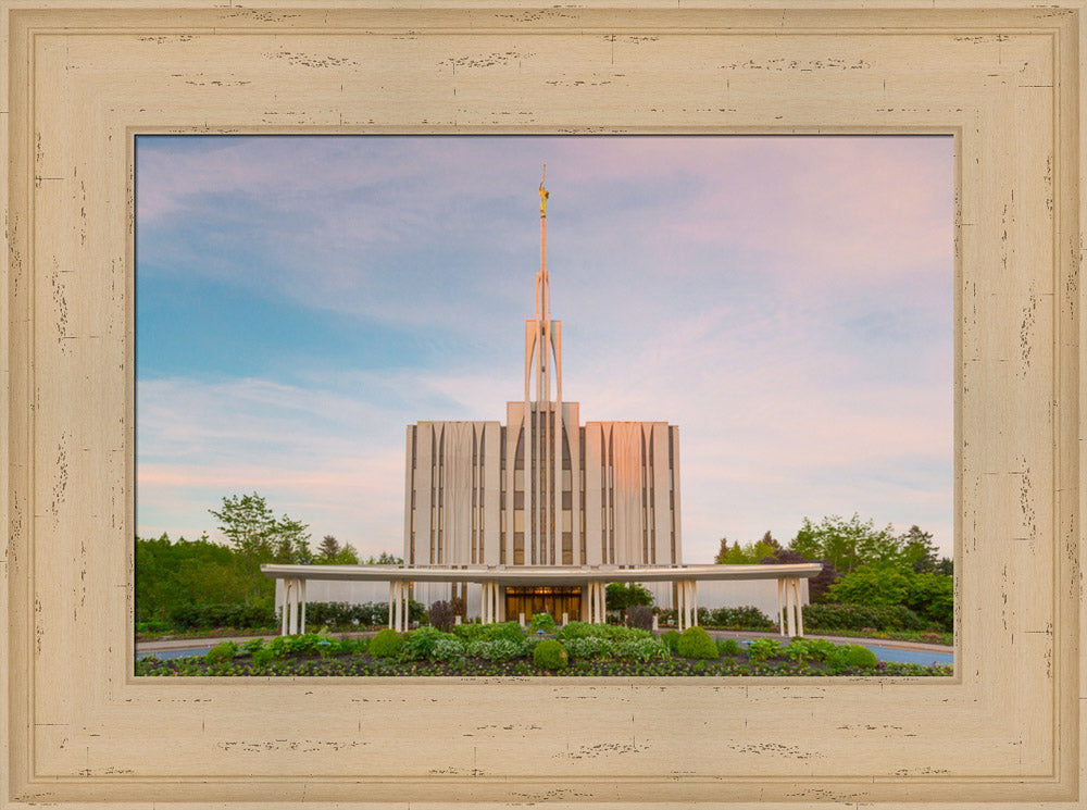 Seattle Temple - Spring Sunset by Robert A Boyd