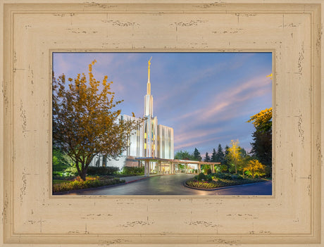 Seattle Temple - Evening Light by Robert A Boyd