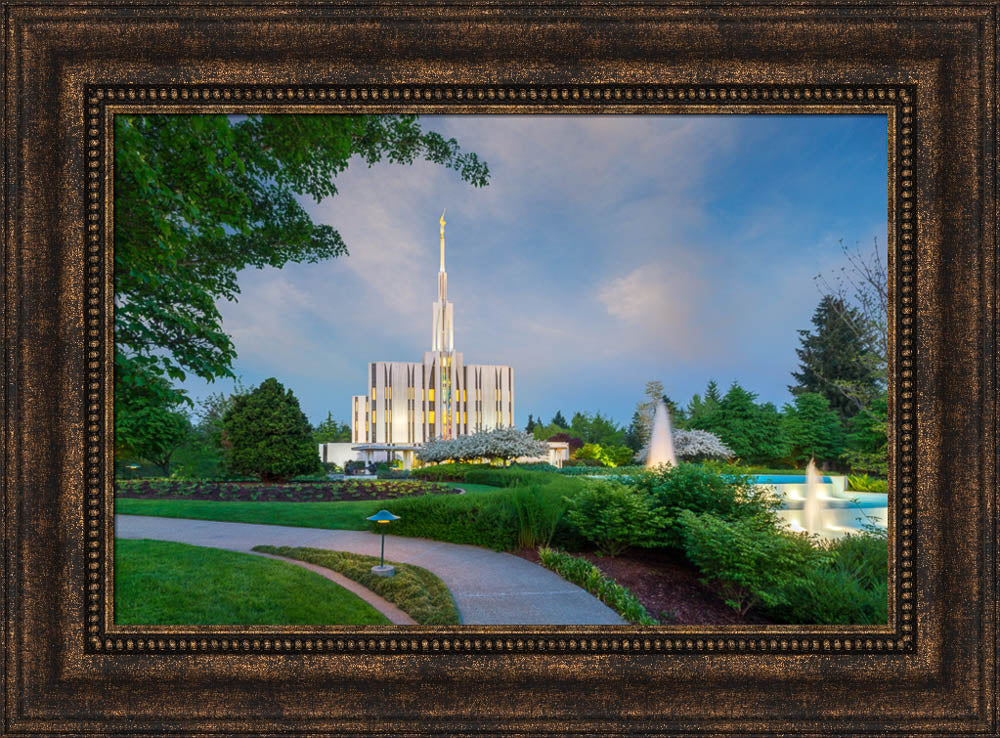 Seattle Temple - Fountains by Robert A Boyd