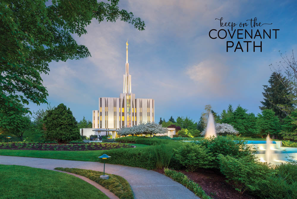 Seattle Temple - Fountains 12x18 repositionable poster