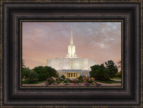 Jordan River Temple - Evening by Robert A Boyd