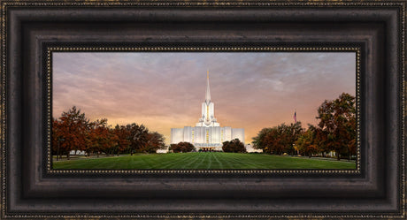 Jordan River Temple - Fall Sunset Panoramic by Robert A Boyd