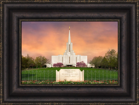 Jordan River Temple - Vibrant Sunrise Panoramic by Robert A Boyd