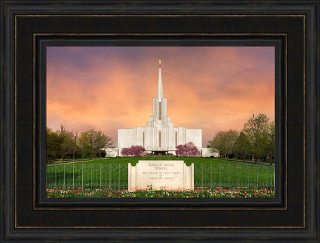 Jordan River Temple - Vibrant Sunrise Panoramic by Robert A Boyd