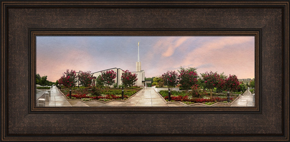 Atlanta Temple - Blossoming Trees Panoramic by Robert A Boyd