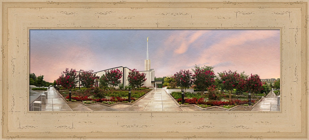 Atlanta Temple - Blossoming Trees Panoramic by Robert A Boyd