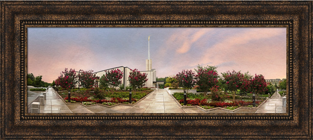 Atlanta Temple - Blossoming Trees Panoramic by Robert A Boyd