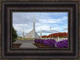 Boise Temple - Purple Flowers by Robert A Boyd