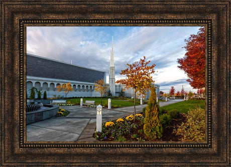 Boise Temple - Autumn Fountains by Robert A Boyd