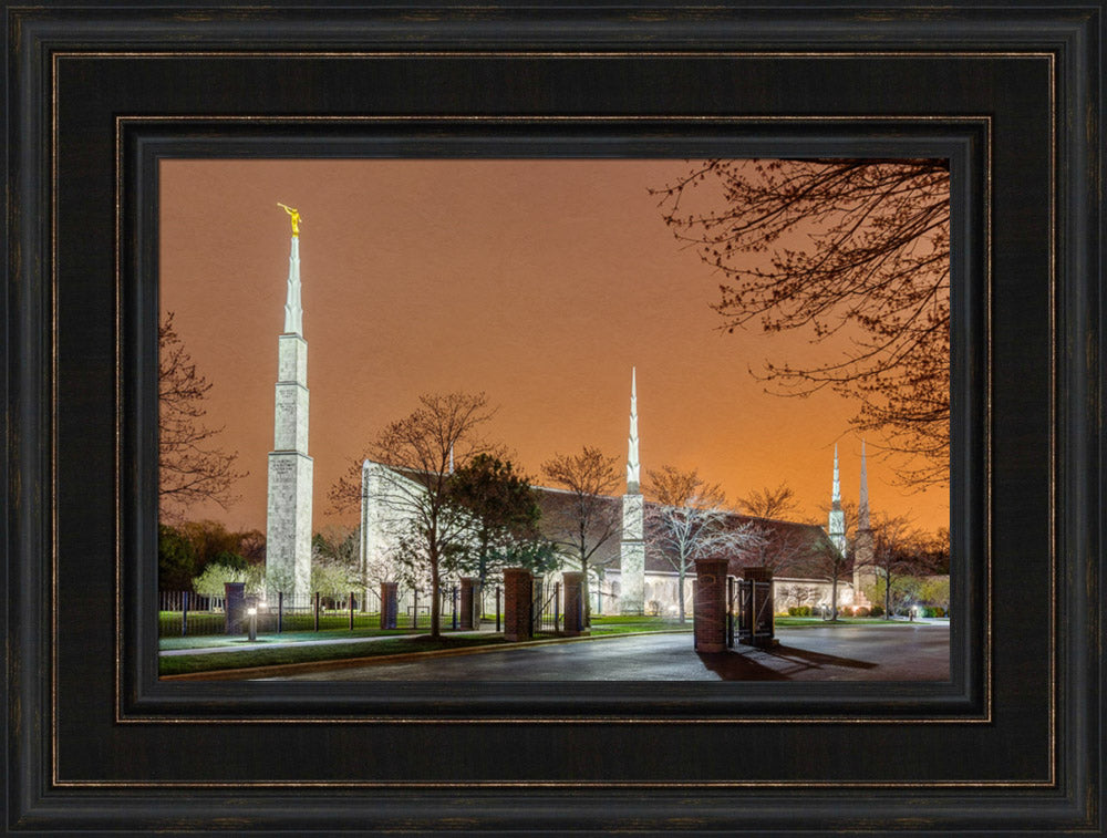 Chicago Temple - Evening Glow by Robert A Boyd