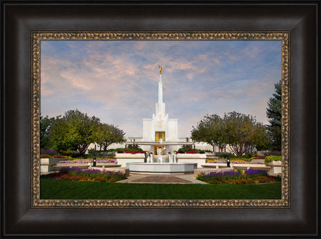 Denver Temple - Sunset by Robert A Boyd