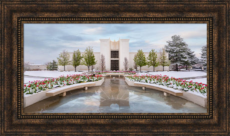 Denver Temple - Spring Snowstorm by Robert A Boyd