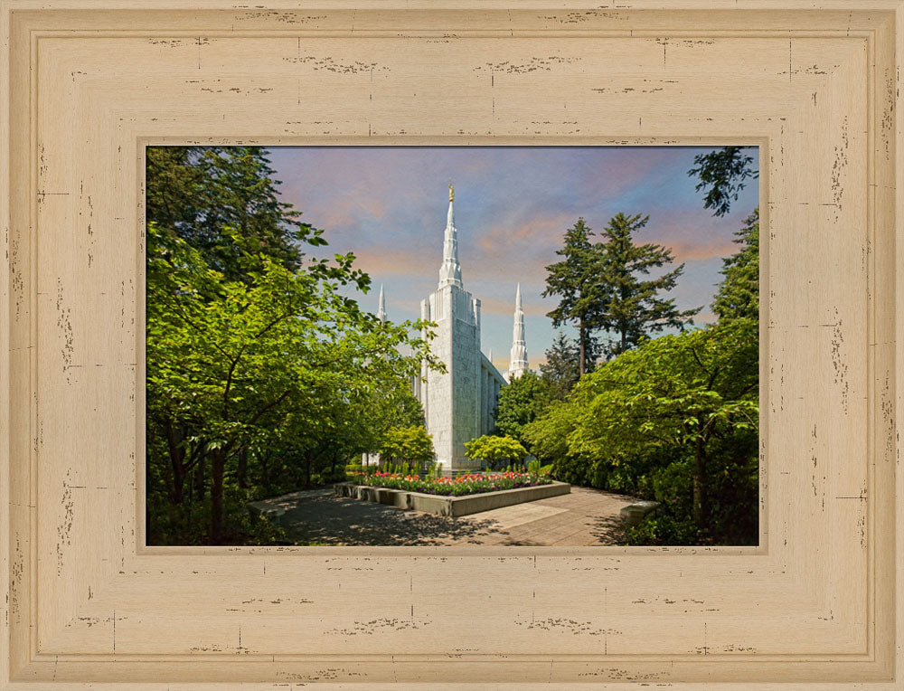 Portland Temple - Springtime by Robert A Boyd
