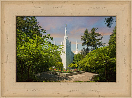 Portland Temple - Springtime by Robert A Boyd