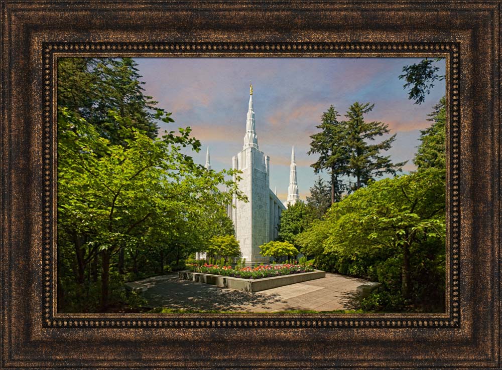 Portland Temple - Springtime by Robert A Boyd