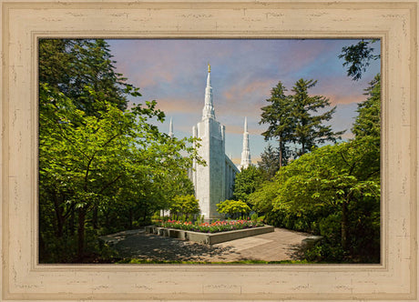 Portland Temple - Springtime by Robert A Boyd