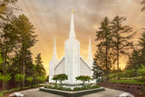 Portland Temple - Evening Glow by Robert A Boyd