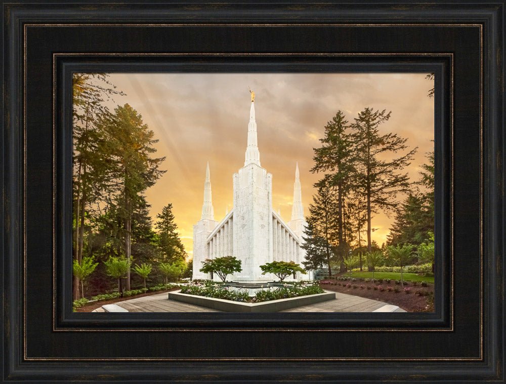 Portland Temple - Evening Glow by Robert A Boyd