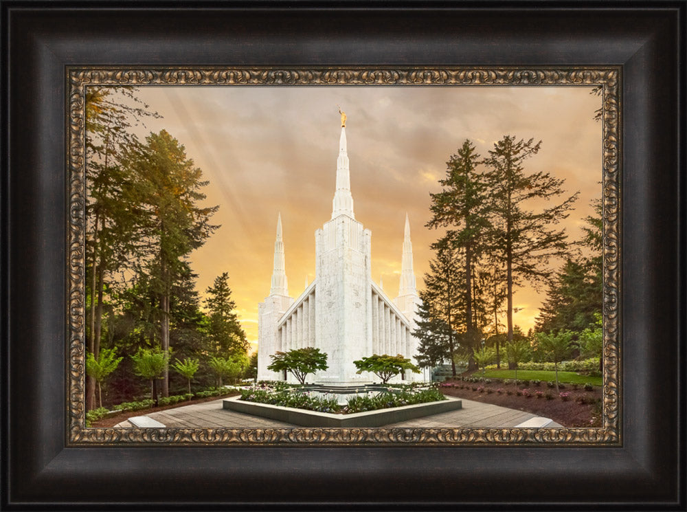 Portland Temple - Evening Glow by Robert A Boyd