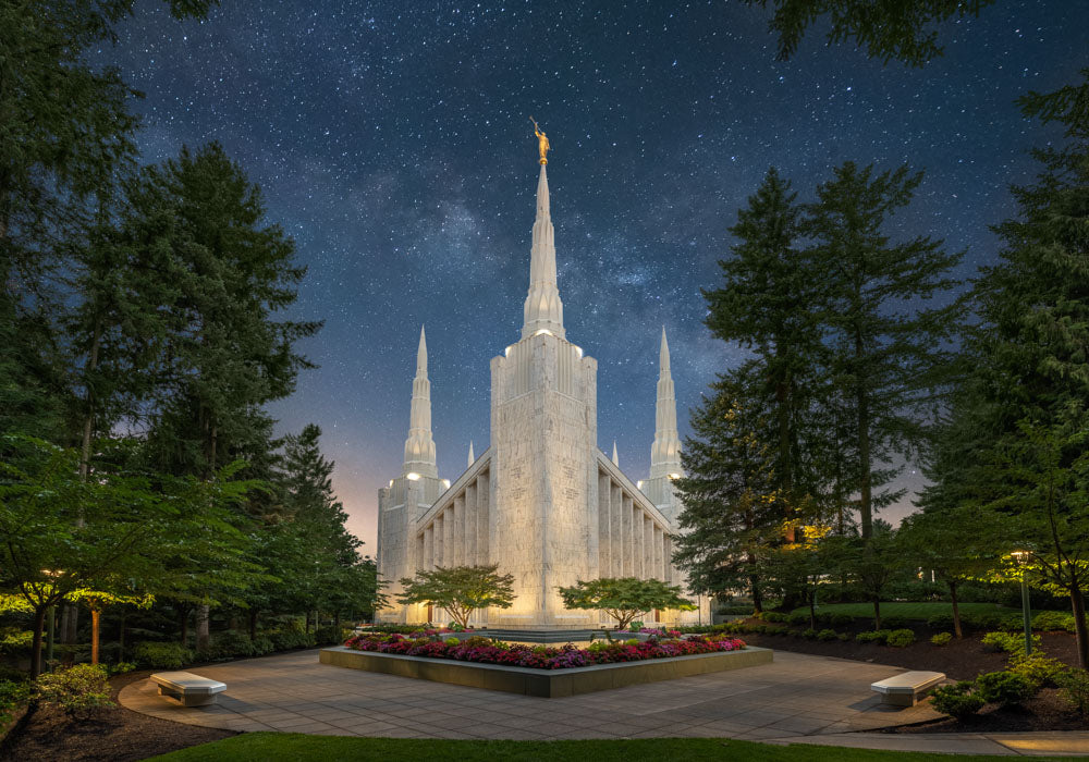 Portland Temple - Night Majesty by Robert A Boyd
