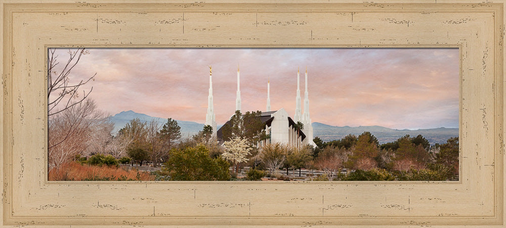 Las Vegas Temple - Sunset Wide Panoramic by Robert A Boyd