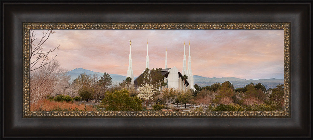 Las Vegas Temple - Sunset Wide Panoramic by Robert A Boyd