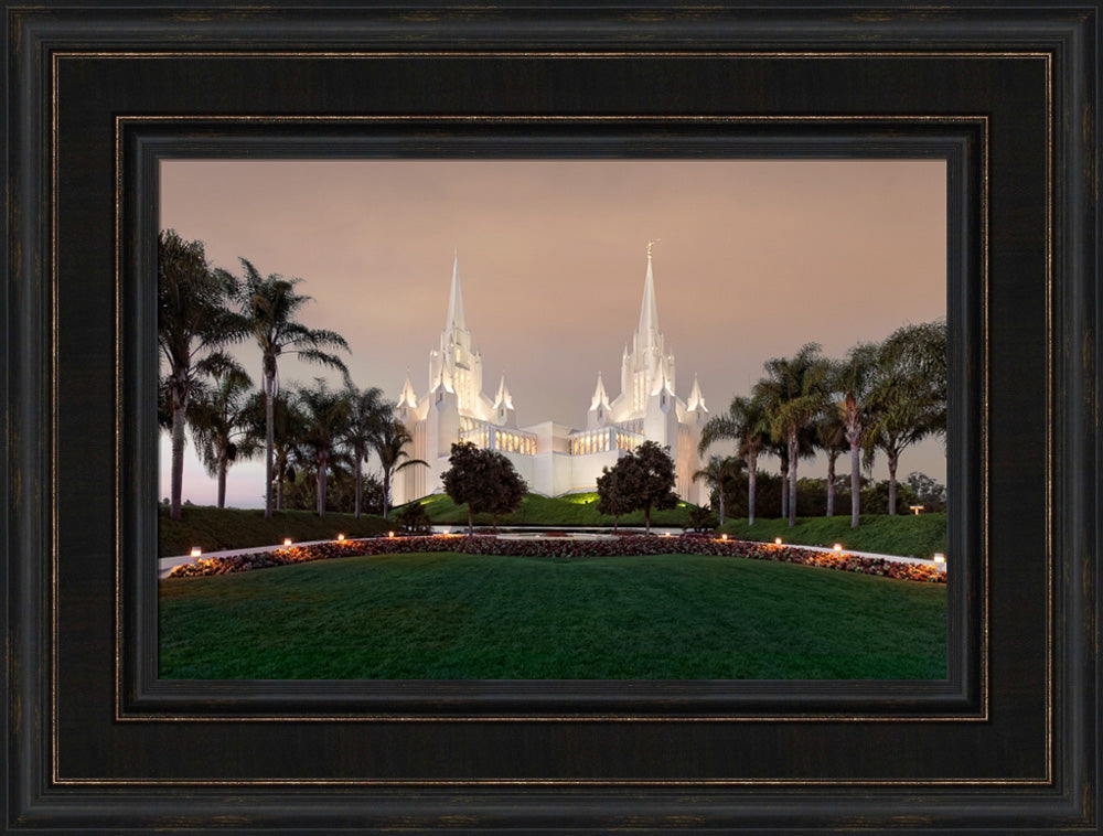 San Diego Temple - Autumn Sky by Robert A Boyd