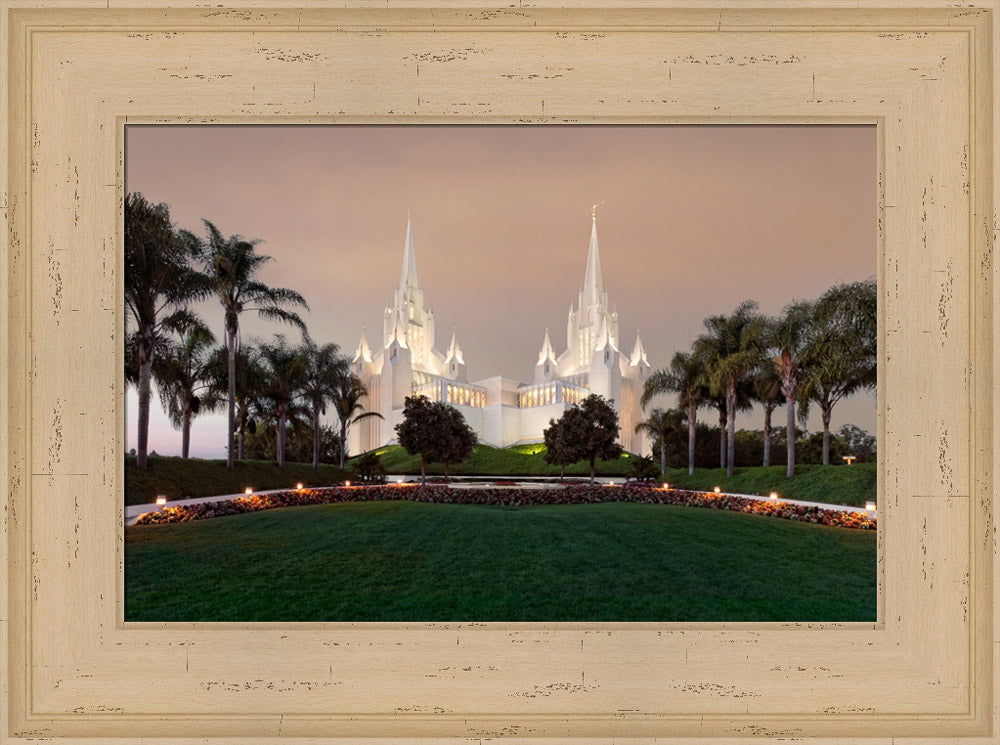 San Diego Temple - Autumn Sky by Robert A Boyd