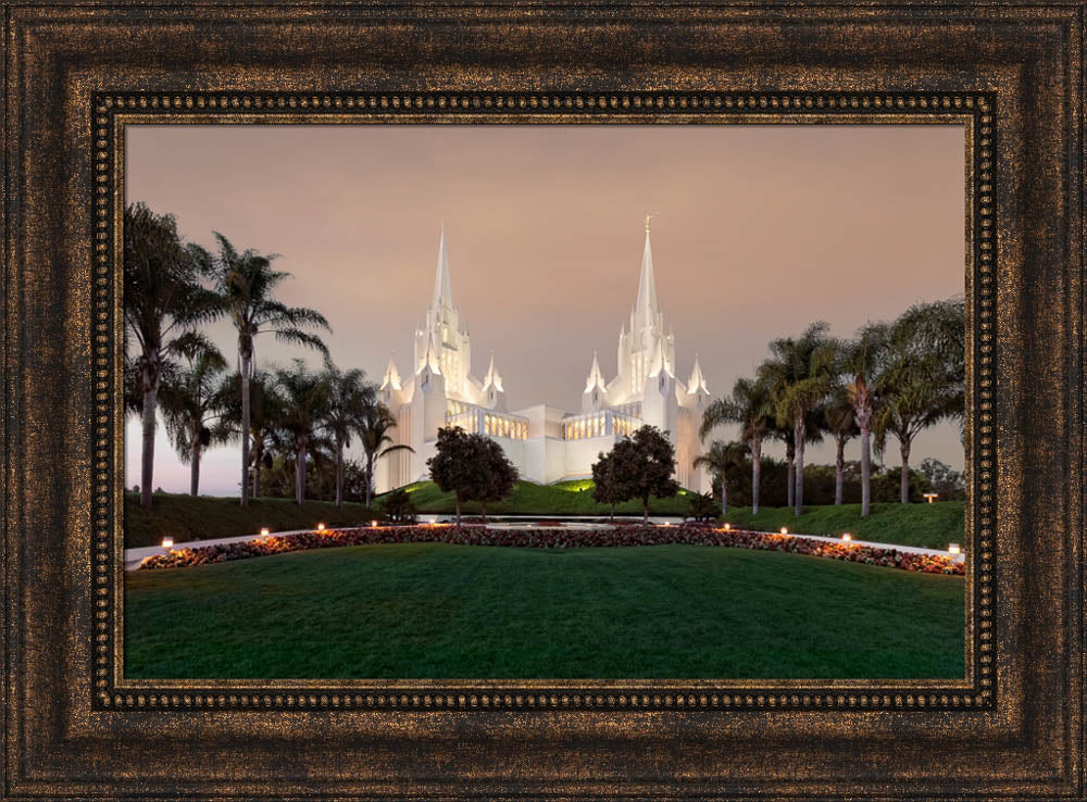 San Diego Temple - Autumn Sky by Robert A Boyd