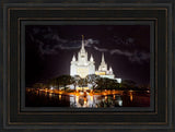 San Diego Temple - Rain Reflections by Robert A Boyd