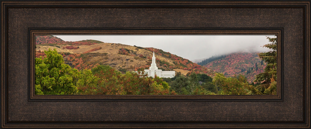 Bountiful Temple - Fall Mountains by Robert A Boyd