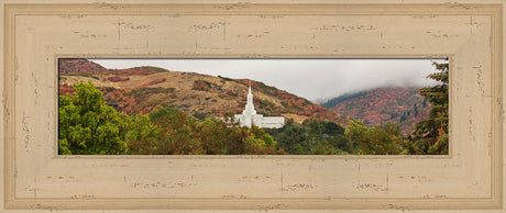 Bountiful Temple - Fall Mountains by Robert A Boyd