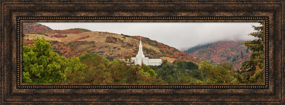 Bountiful Temple - Fall Mountains by Robert A Boyd