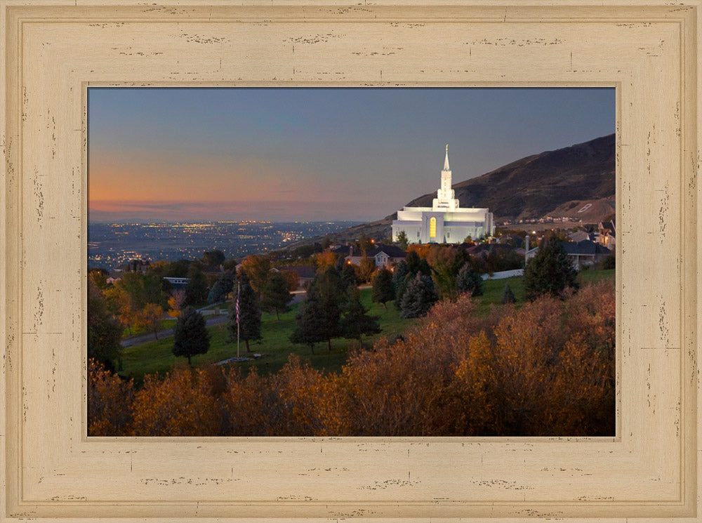 Bountiful Temple - Valley Sunset by Robert A Boyd