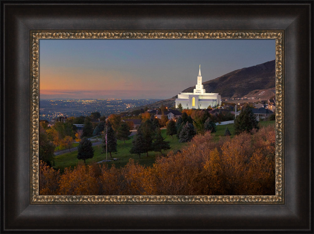 Bountiful Temple - Valley Sunset by Robert A Boyd