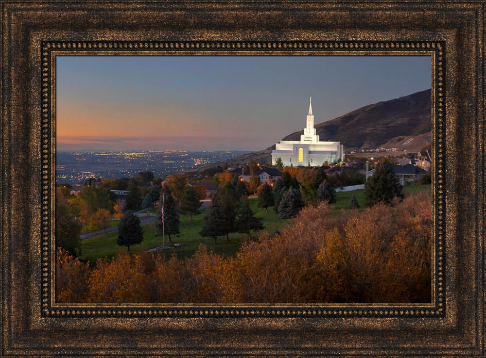 Bountiful Temple - Valley Sunset by Robert A Boyd