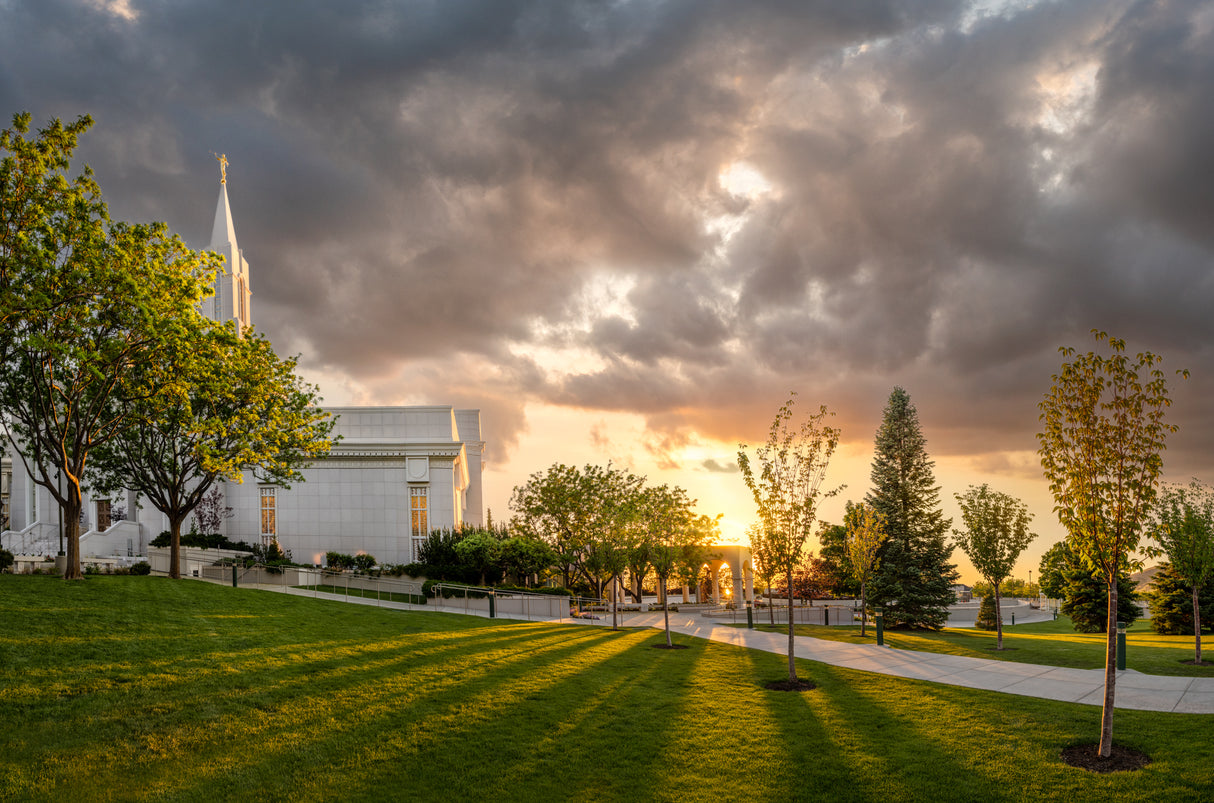 Bountiful Temple - Reflection at Dusk by Robert A Boyd