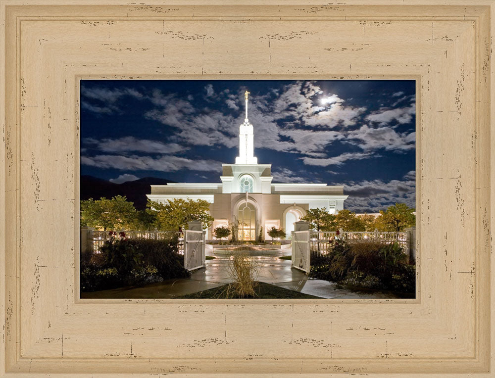 Mt Timpanogos Temple - Moonlight by Robert A Boyd