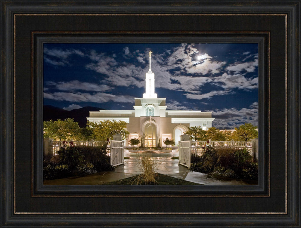 Mt Timpanogos Temple - Moonlight by Robert A Boyd