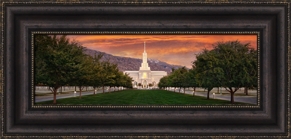 Mt Timpanogos Temple - Sunrise Wide Panoramic by Robert A Boyd